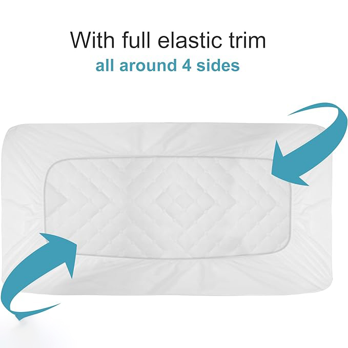 Factory Directly Sale 100%bamboo Shell Fabric Mattress Pad with 100% Bamboo Filling Baby Mattress Topper for Living Room