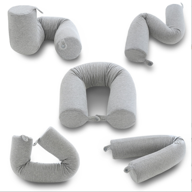 Factory Direct Memory Foam Travel Pillow with Leg Support Removable Cover Adjustable Bendable Roll Pillow