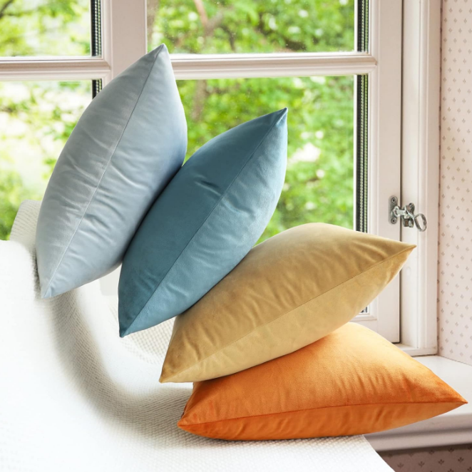 Solid Square Decorative Thickened Velvet Cushion Cover For Home Decoration 18X18 Inches